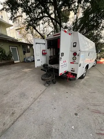 Magnet Plumbing service vehicle on-site for Sewer Line Repair in Ingleside